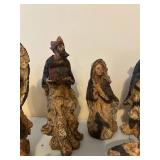 Resin Carved Wood-like Nativity Figures - Angel, Mary, Joseph, Magi & Animals (Assorted)