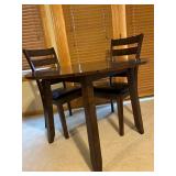 Dark Espresso Round Dining Table with 2 Ladder-Back Chairs