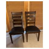 Dark Espresso Round Dining Table with 2 Ladder-Back Chairs