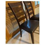 Dark Espresso Round Dining Table with 2 Ladder-Back Chairs