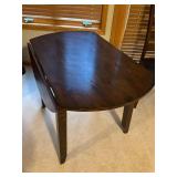 Dark Espresso Round Dining Table with 2 Ladder-Back Chairs