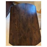 Dark Espresso Round Dining Table with 2 Ladder-Back Chairs