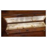 Leather Studded Vintage Trunk Chest with Marble Interior and Ornate Knob