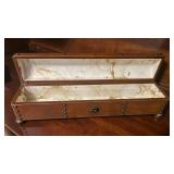 Leather Studded Vintage Trunk Chest with Marble Interior and Ornate Knob