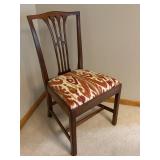 Mahogany or Walnut Dining Table Set with 8 Upholstered Chairs & 2 Leaves