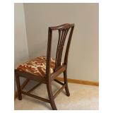 Mahogany or Walnut Dining Table Set with 8 Upholstered Chairs & 2 Leaves