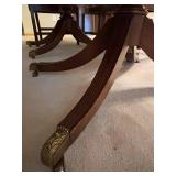 Mahogany or Walnut Dining Table Set with 8 Upholstered Chairs & 2 Leaves