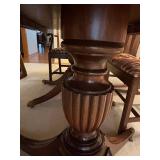 Mahogany or Walnut Dining Table Set with 8 Upholstered Chairs & 2 Leaves