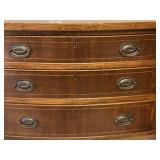 Paul Weiss Co. Vintage Walnut Sideboard Buffet with 3-Drawer Center Bank & End Cabinets