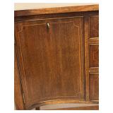 Paul Weiss Co. Vintage Walnut Sideboard Buffet with 3-Drawer Center Bank & End Cabinets