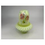 Fenton Topaz Opalescent Autumn Beauty Uranium Glass Fairy Lamp