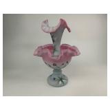 Fenton Burmese Art Glass 2pc. Epergne Vase
