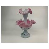 Fenton Burmese Art Glass 2pc. Epergne Vase