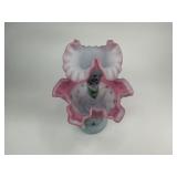 Fenton Burmese Art Glass 2pc. Epergne Vase