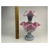 Fenton Burmese Art Glass 2pc. Epergne Vase
