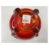 Fenton Ruby Red Stretch Glass Square Vase