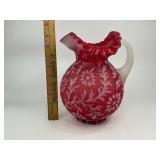 Fenton L. G. Wright Daisy & Fren Glass Pitcher