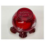Fenton Ruffled Ruby Red Rose Bowl