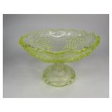 McKee Barberry Compote Vaseline Uranium Glass