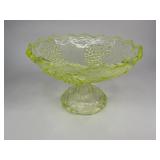 McKee Barberry Compote Vaseline Uranium Glass