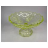 McKee Barberry Compote Vaseline Uranium Glass