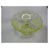 McKee Barberry Compote Vaseline Uranium Glass