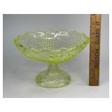 McKee Barberry Compote Vaseline Uranium Glass