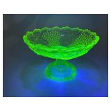 McKee Barberry Compote Vaseline Uranium Glass