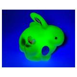Fenton Burmese Art Glass Bunny Rabbit Uranium Glass