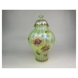 Fenton Opalescent Autumn Beauty Uranium Glass Jar