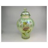 Fenton Opalescent Autumn Beauty Uranium Glass Jar