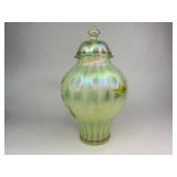 Fenton Opalescent Autumn Beauty Uranium Glass Jar