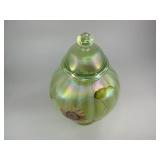 Fenton Opalescent Autumn Beauty Uranium Glass Jar