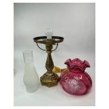 Fenton Cranberry Lamp