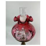 Fenton Cranberry Lamp
