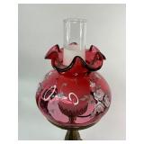 Fenton Cranberry Lamp