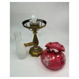 Fenton Cranberry Lamp