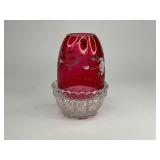 Fenton 100 Anniversary Rose Fairy Lamp