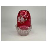 Fenton 100 Anniversary Rose Fairy Lamp