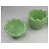 Jadeite Green Milk Glass Easter Egg Candy Trinket Dishes