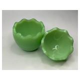 Jadeite Green Milk Glass Easter Egg Candy Trinket Dishes