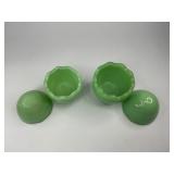 Jadeite Green Milk Glass Easter Egg Candy Trinket Dishes
