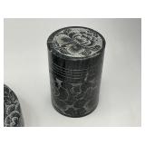 Etched Stone Ashtray and Cigarette Holder