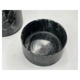 Etched Stone Ashtray and Cigarette Holder