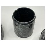 Etched Stone Ashtray and Cigarette Holder
