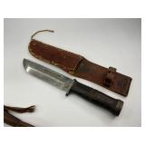 WWII Cattaraugus 225Q Knife with Sheath Plus Finland Puukko Knife and Sheath