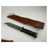 WWII Cattaraugus 225Q Knife with Sheath Plus Finland Puukko Knife and Sheath