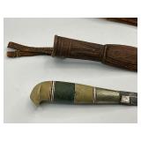 WWII Cattaraugus 225Q Knife with Sheath Plus Finland Puukko Knife and Sheath