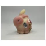 Fenton Burmese Art Glass Bunny Rabbit Uranium Glass