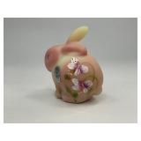 Fenton Burmese Art Glass Bunny Rabbit Uranium Glass